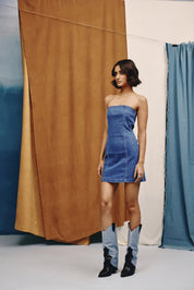 Aura Denim Strapless Mini Dress - quietBold