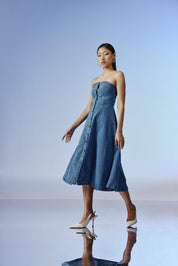 Blue Discipline Denim Midi Dress - quietBold