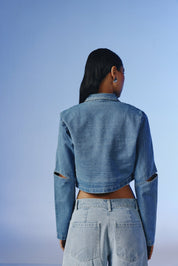 Bolt Studded Denim Jacket - quietBold