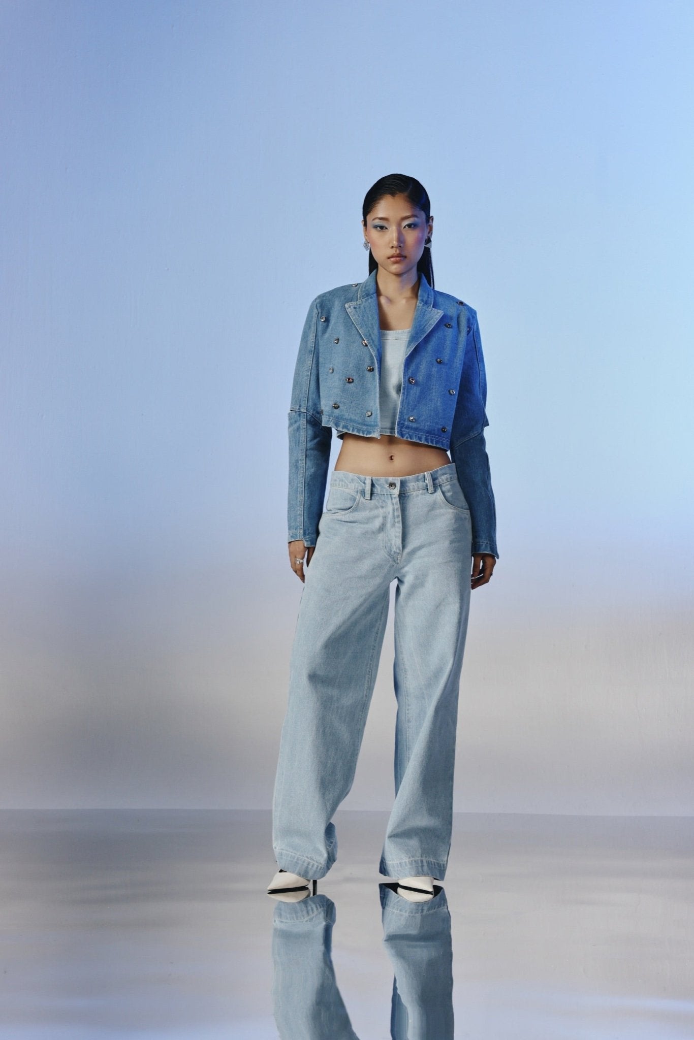 Bolt Studded Denim Jacket - quietBold