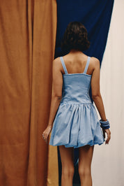 Cloud Crush Denim Mini Dress - quietBold
