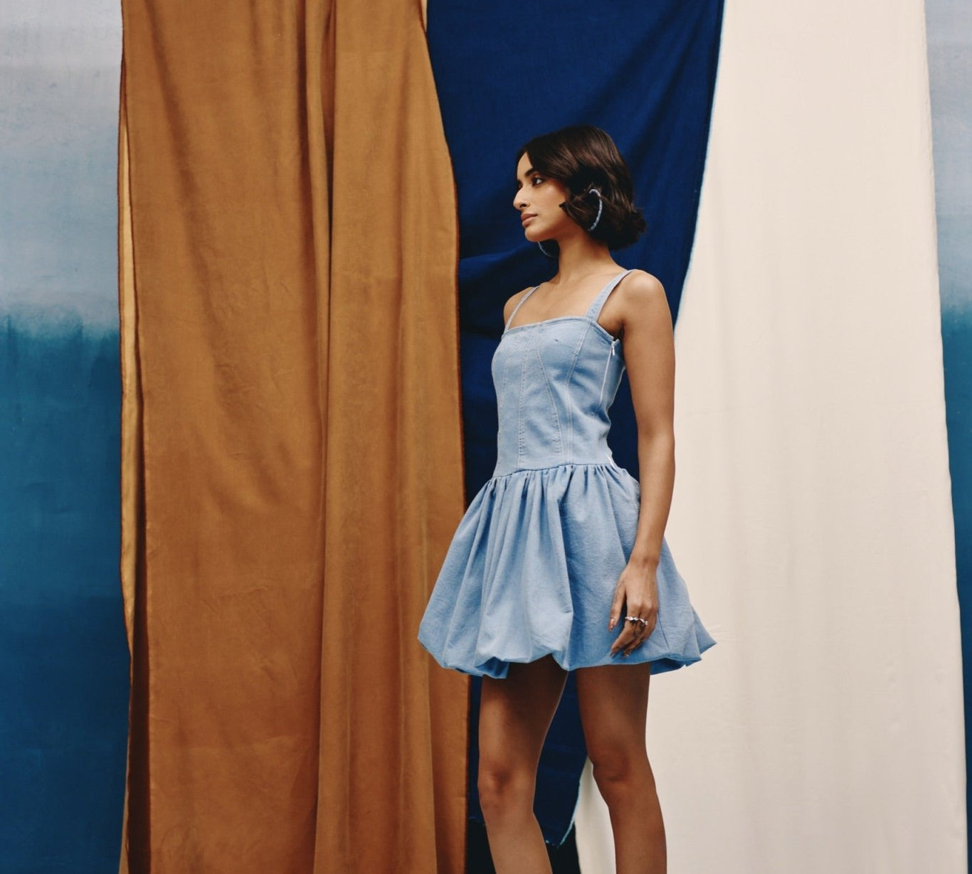 Cloud Crush Denim Mini Dress - quietBold