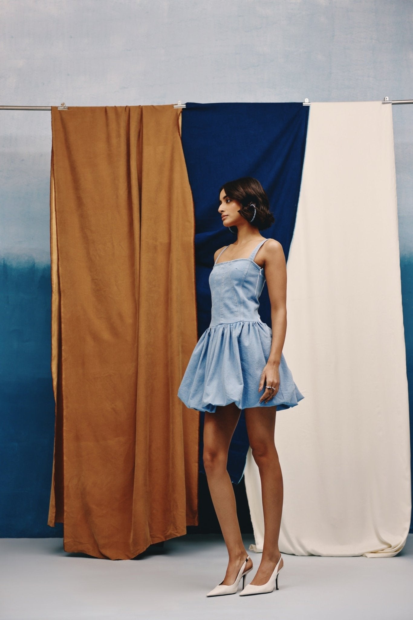 Cloud Crush Denim Mini Dress - quietBold