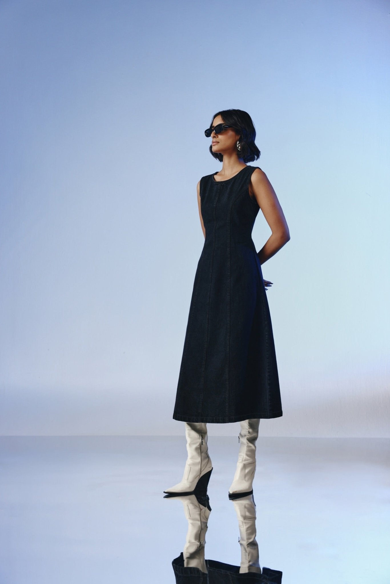 Contour Denim Midi Dress - quietBold