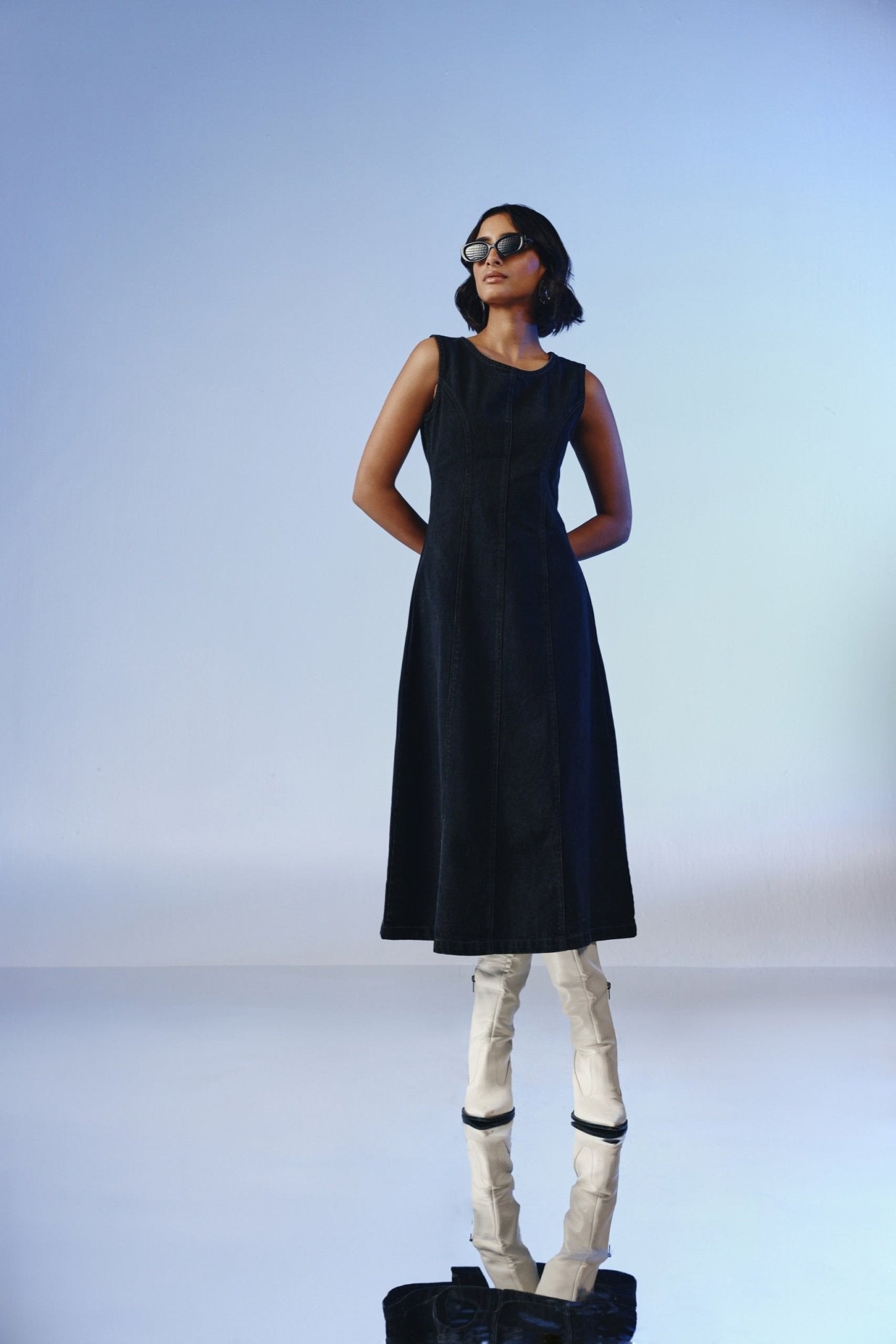 Contour Denim Midi Dress - quietBold