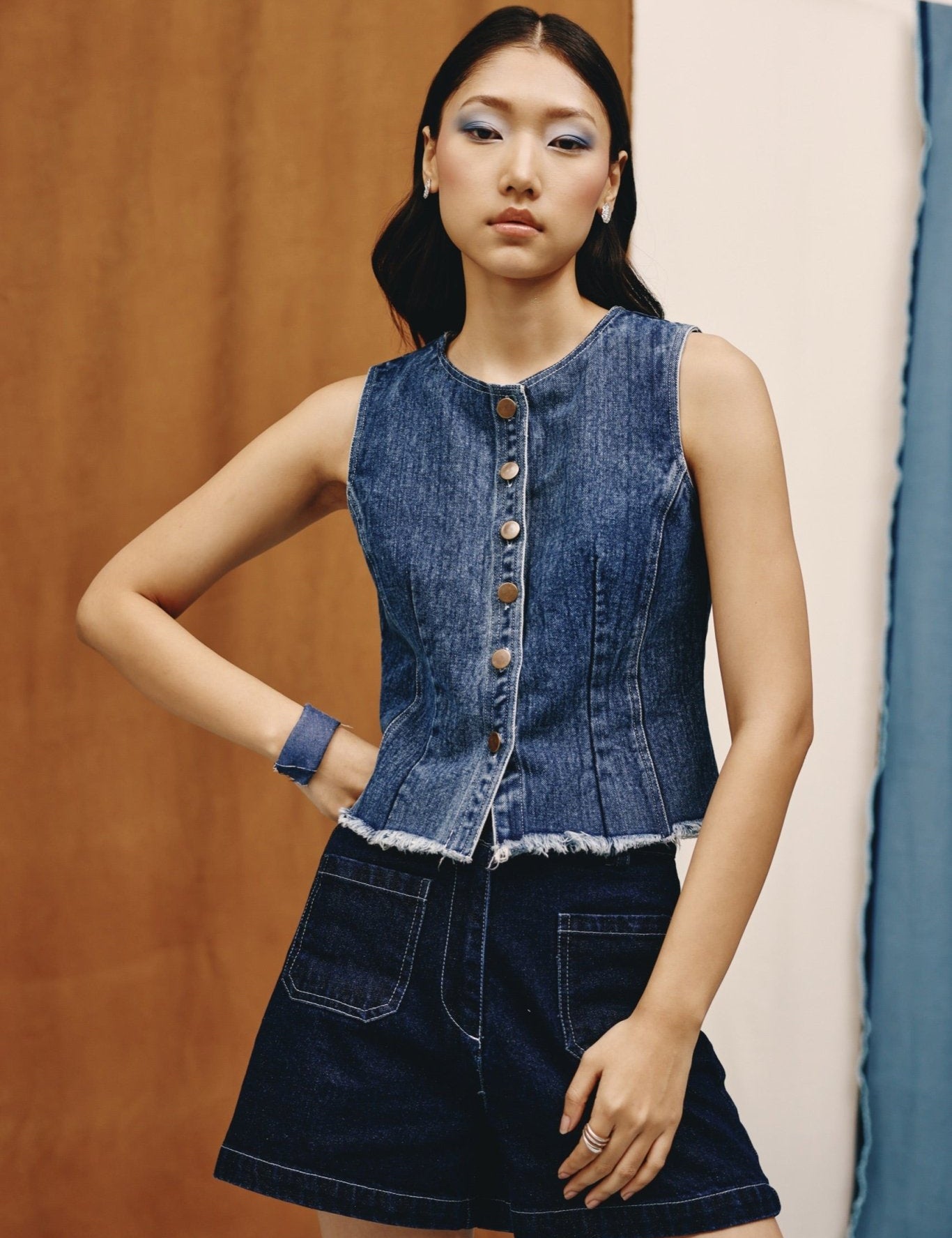 Corset Edge Denim Top - quietBold