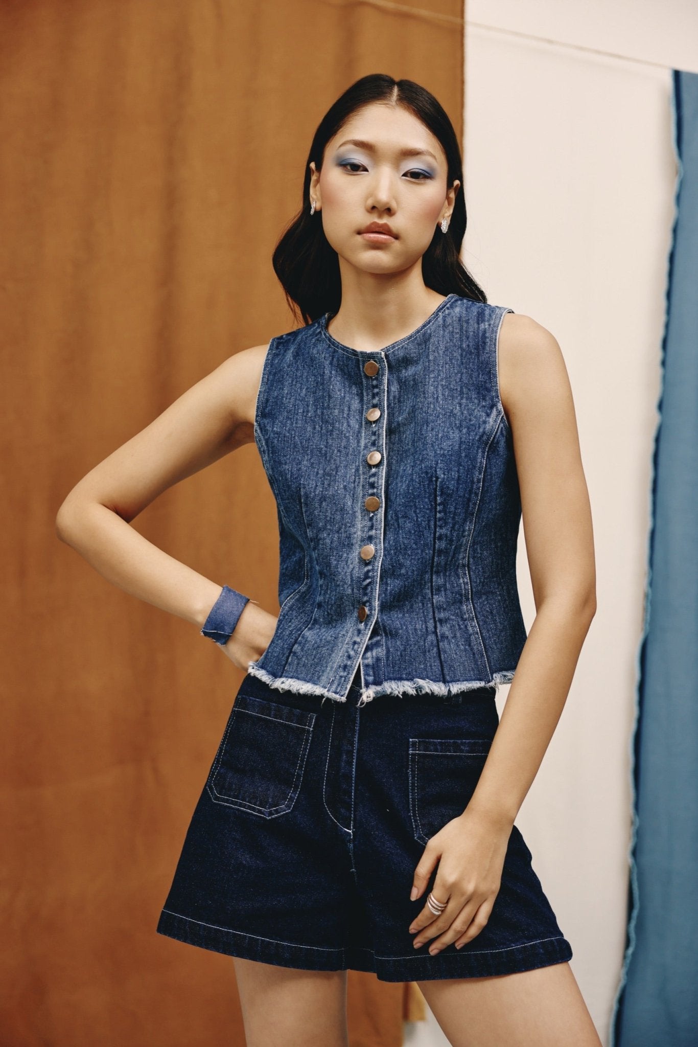 Corset Edge Denim Top - quietBold