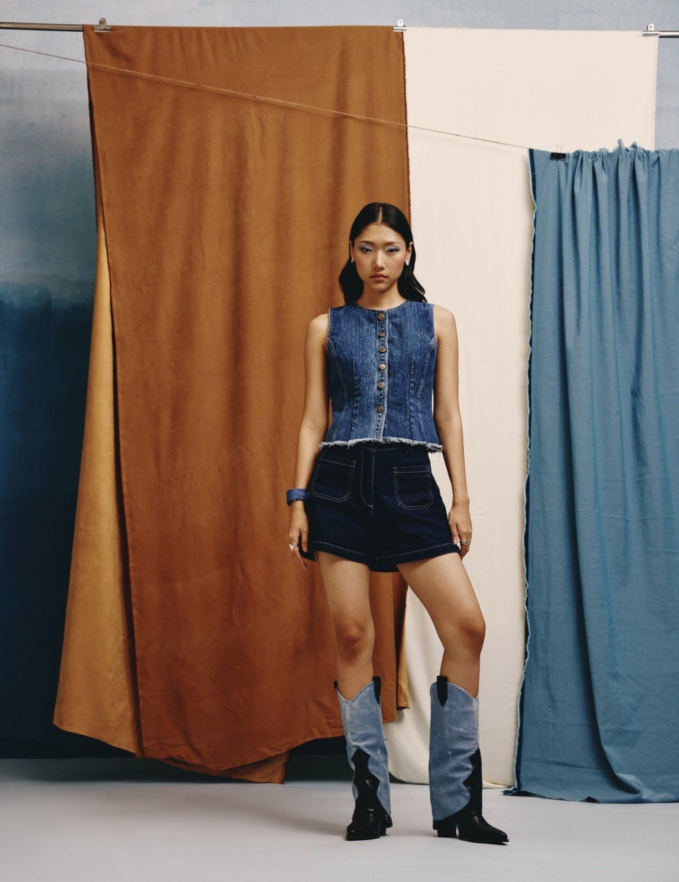 Corset Edge Denim Top - quietBold