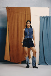 Corset Edge Denim Top - quietBold