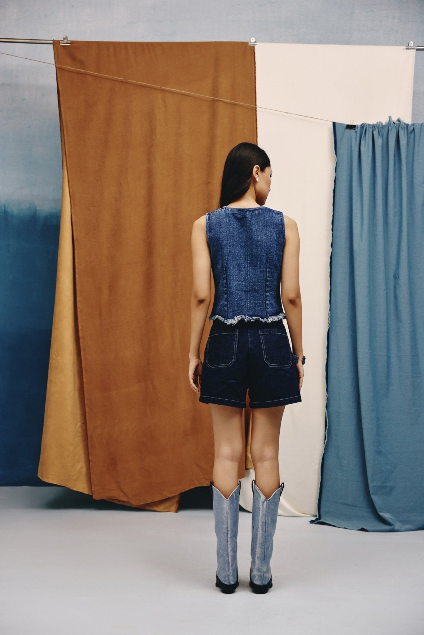 Corset Edge Denim Top - quietBold