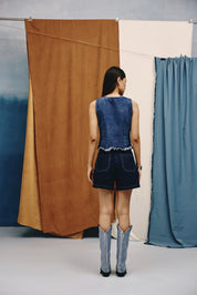 Corset Edge Denim Top - quietBold