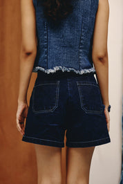 Corset Edge Denim Top - quietBold