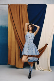 Daylight Drift Denim Mini Dress - quietBold