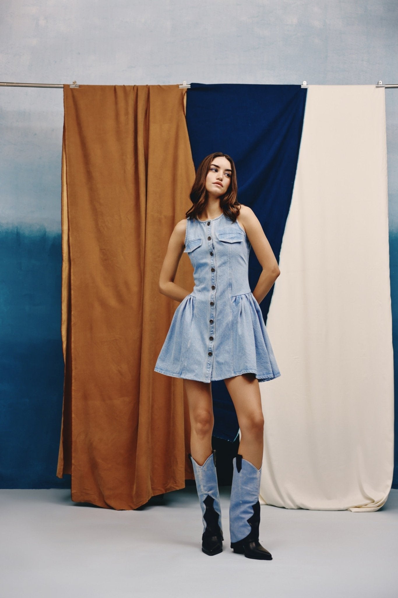 Daylight Drift Denim Mini Dress - quietBold