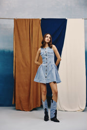 Daylight Drift Denim Mini Dress - quietBold
