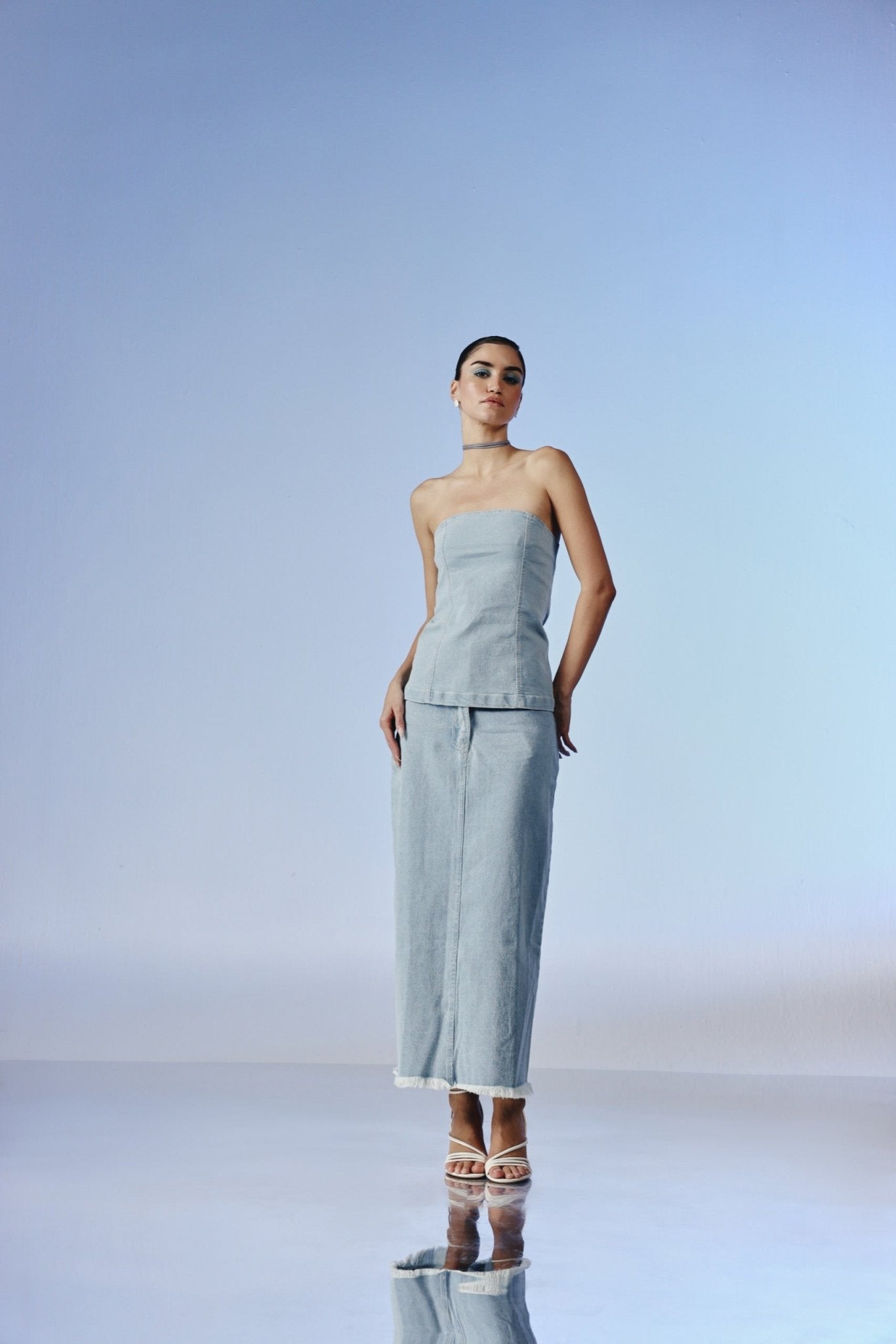 Drift Denim Midi Skirt - quietBold