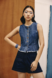 High - Rise Classic Denim Shorts - quietBold