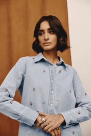 Lumen Studded Denim Shirt - quietBold