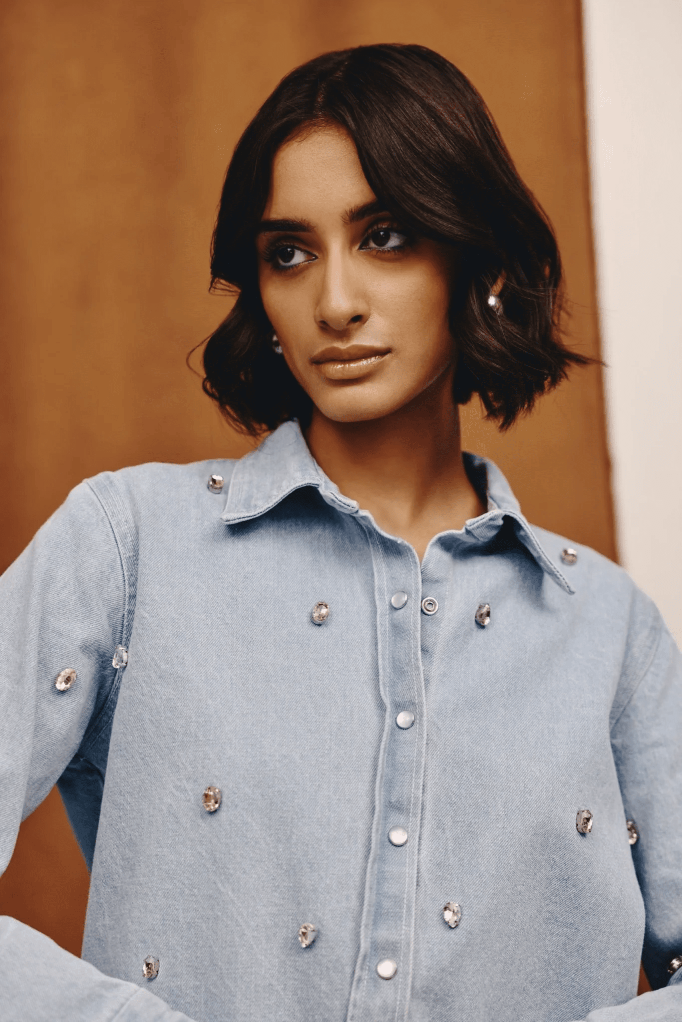 Lumen Studded Denim Shirt - quietBold