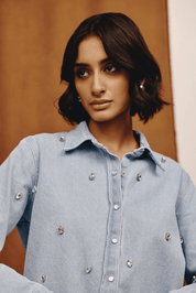 Lumen Studded Denim Shirt - quietBold