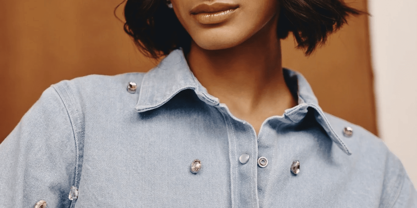 Lumen Studded Denim Shirt - quietBold