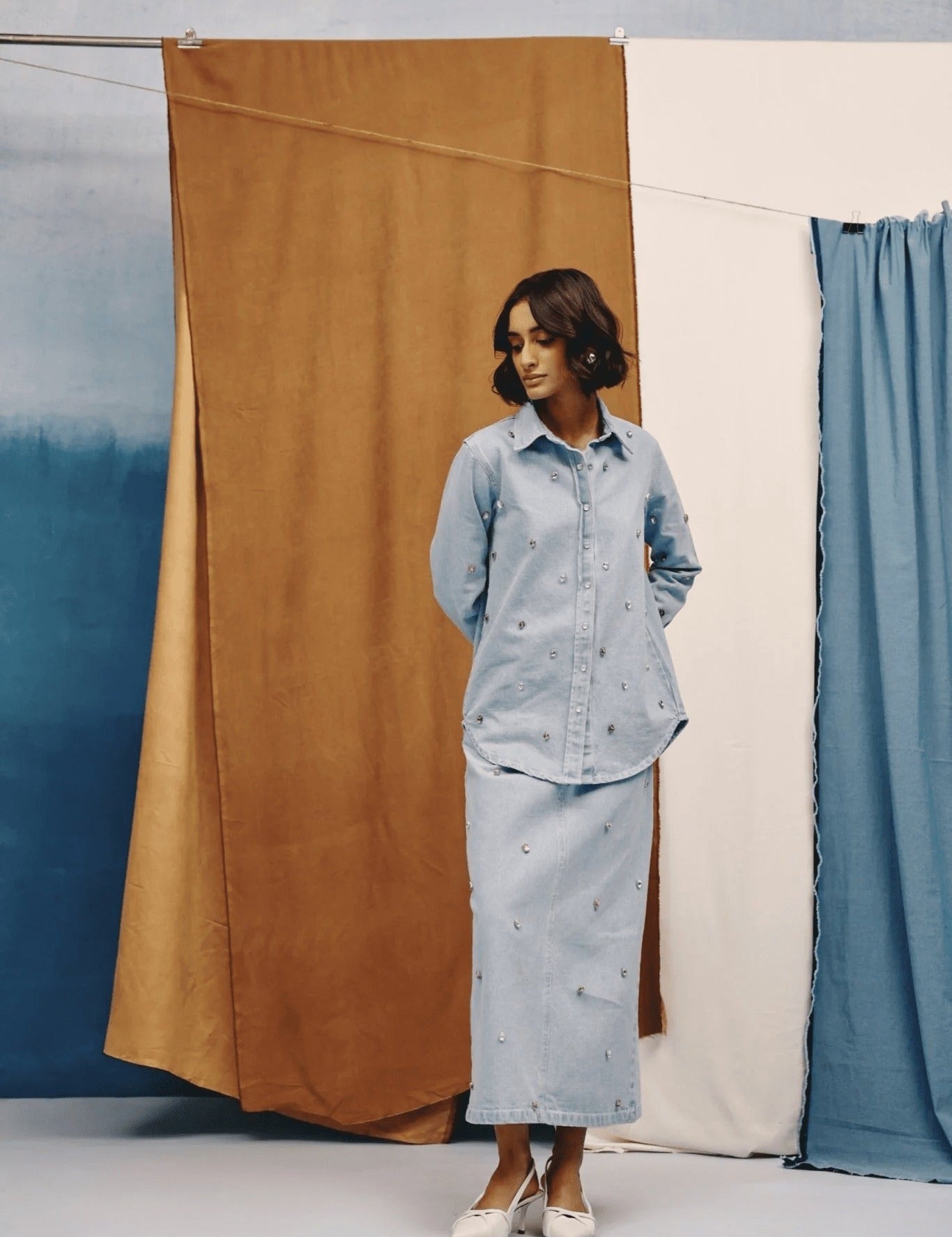 Lumen Studded Denim Shirt - quietBold