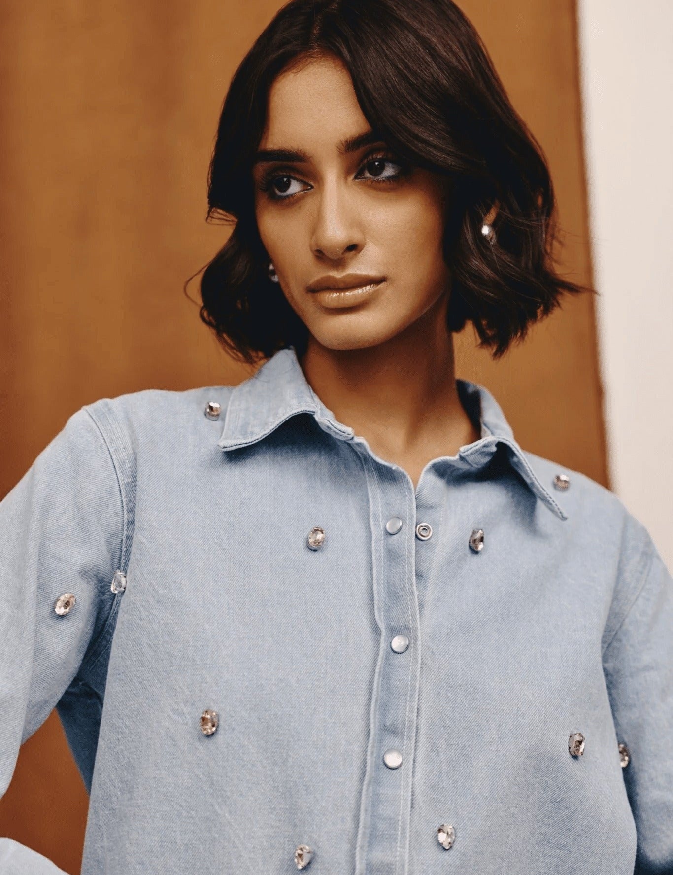 Lumen Studded Denim Shirt - quietBold
