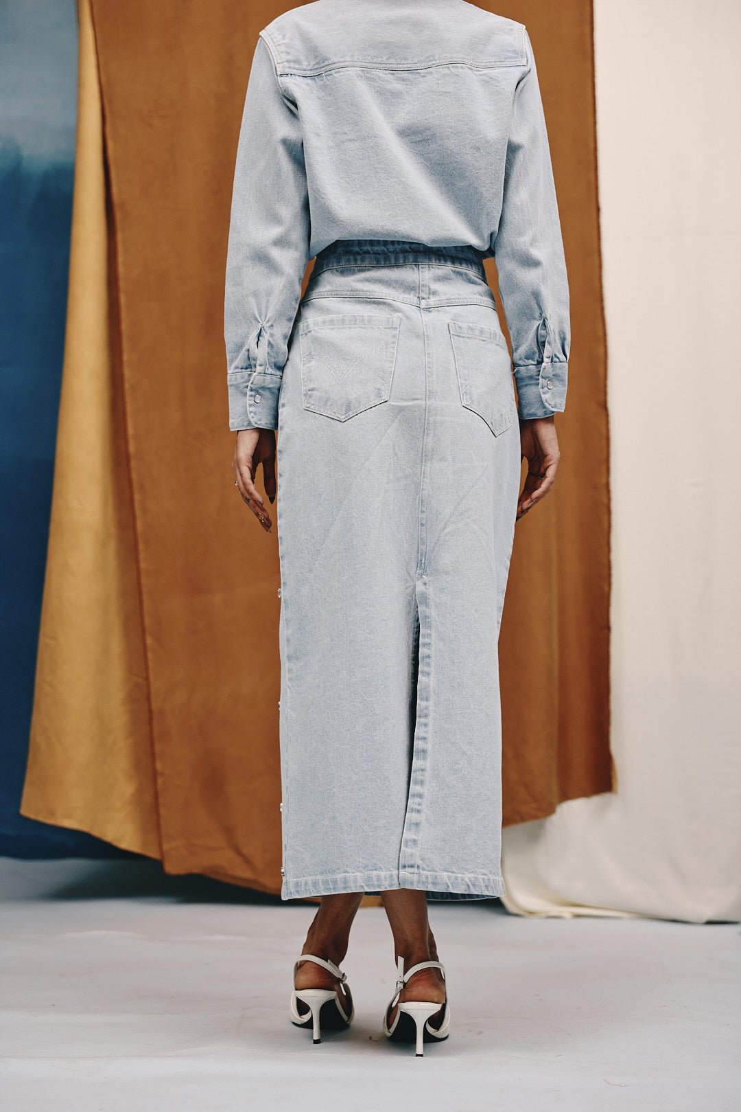 Lumen Studded Denim Skirt - quietBold
