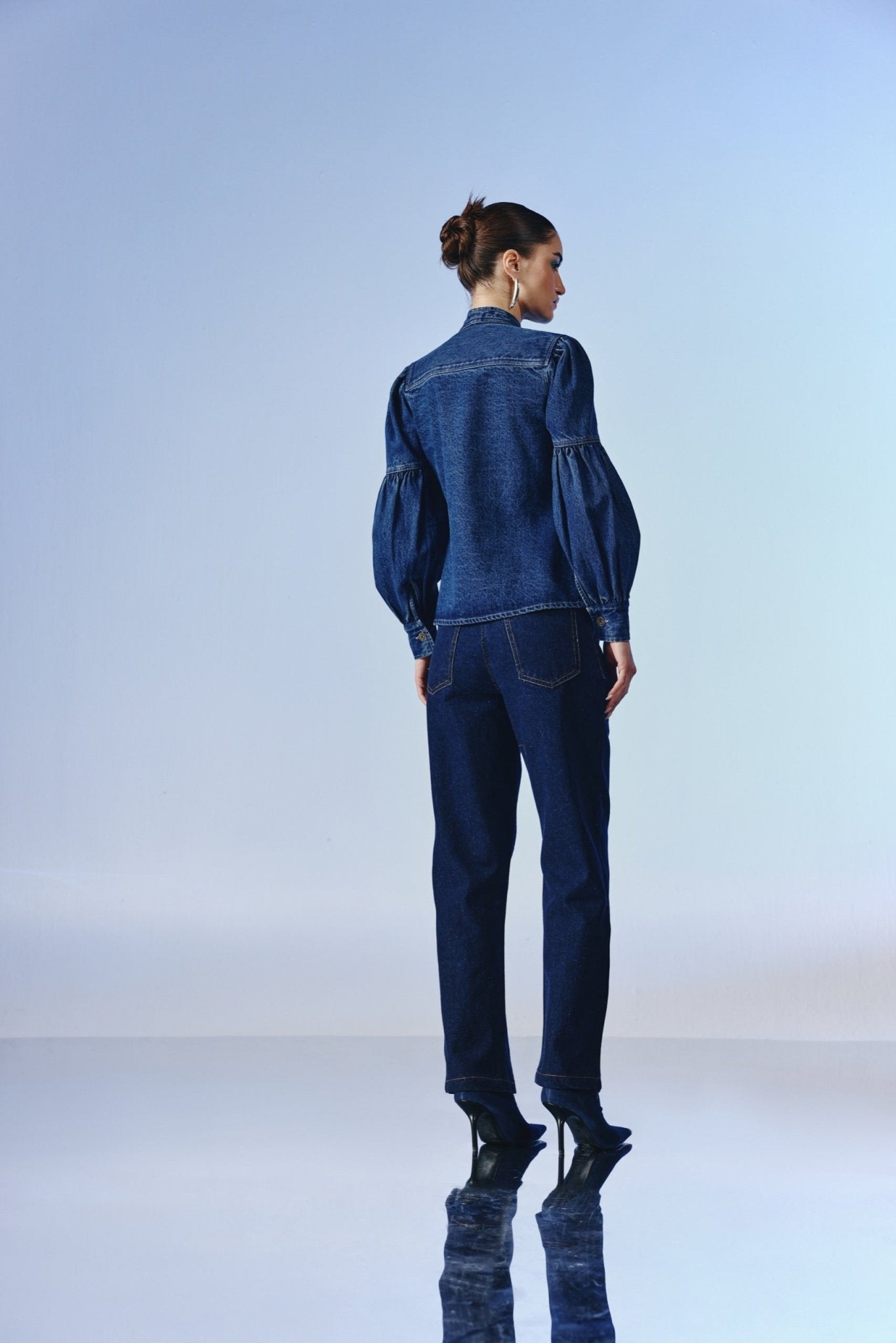 Majesty Tie - Up Denim Blouse - quietBold