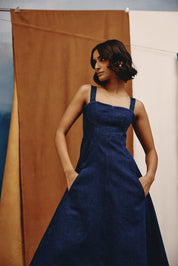 Midnight Sculpt Denim Dress - quietBold