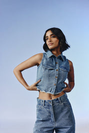 Modeline Denim Top - quietBold
