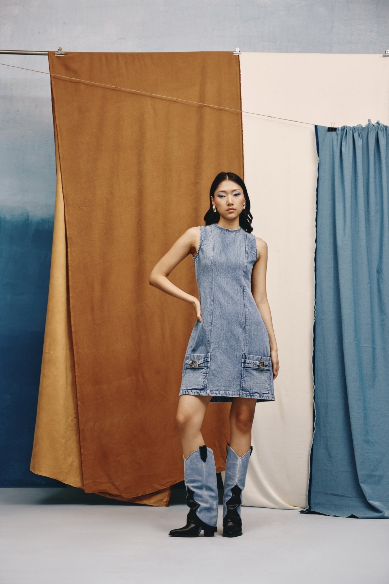 Montana Panelled Denim Dress - quietBold