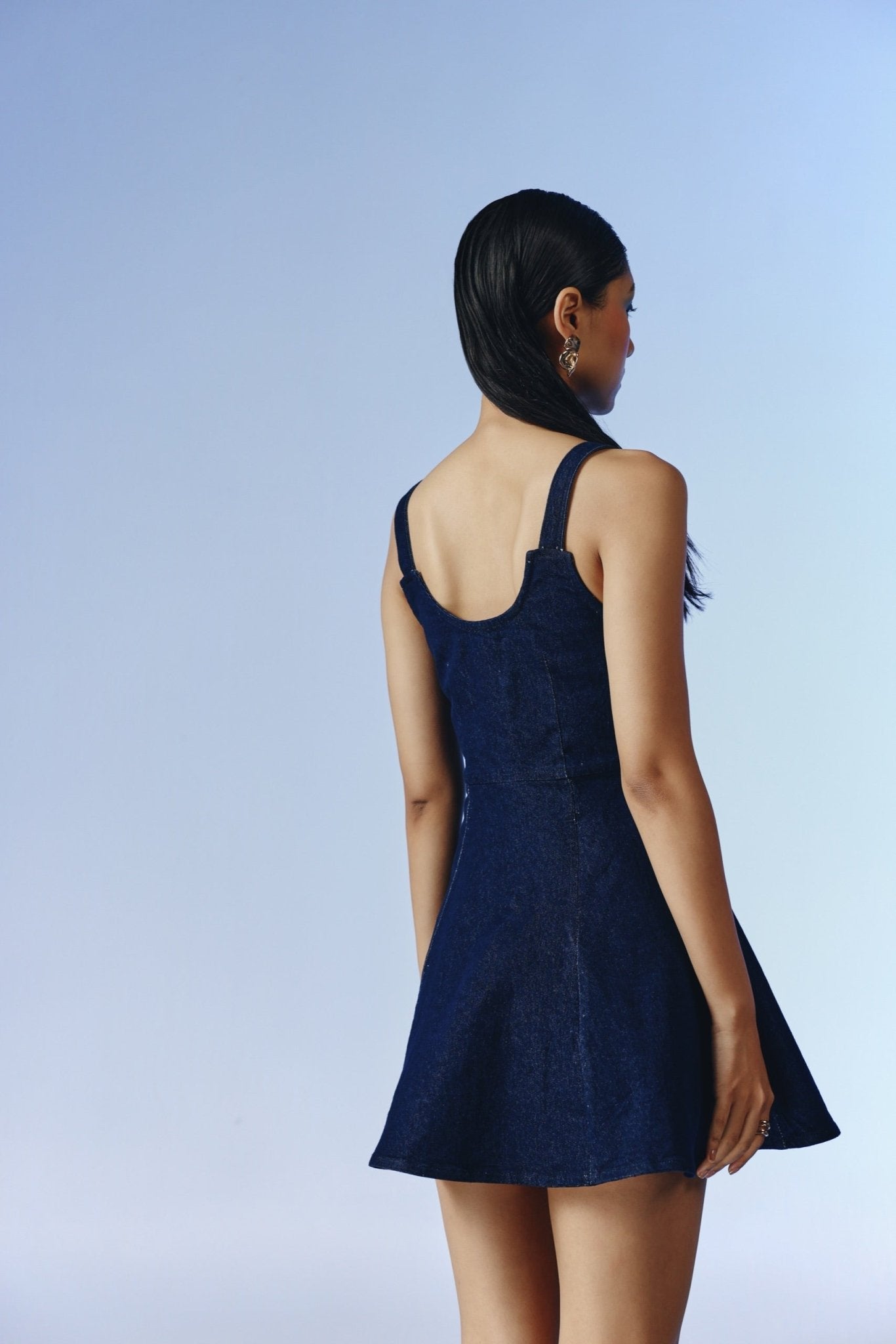 Noble Strap Denim Dress - quietBold