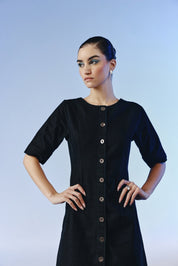 Obsidian Button Midi Dress - quietBold