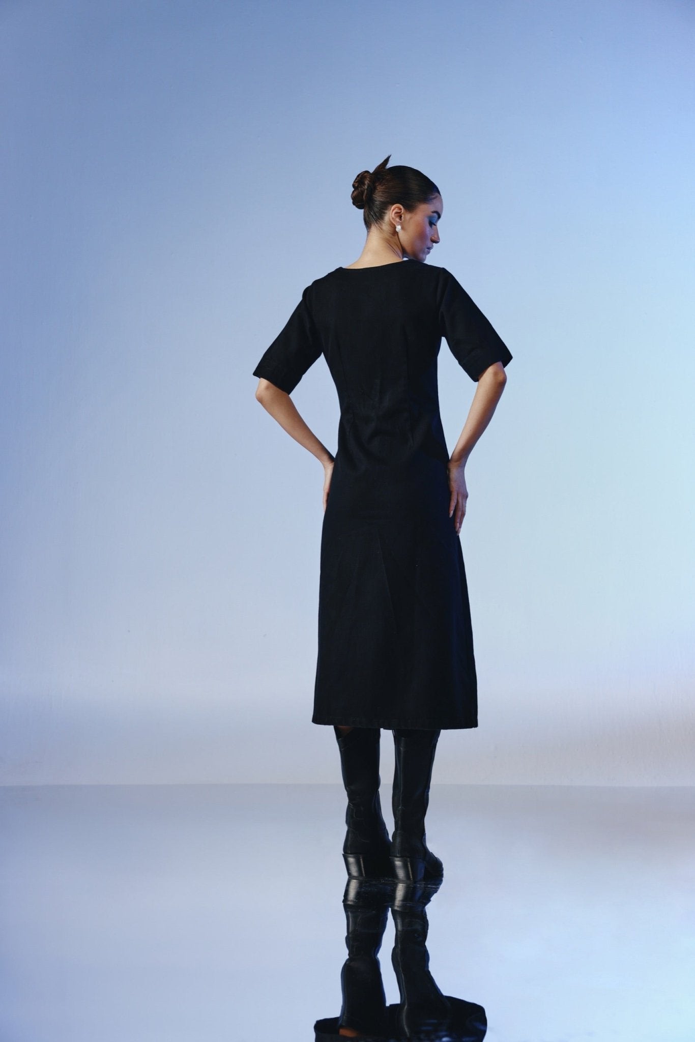 Obsidian Button Midi Dress - quietBold