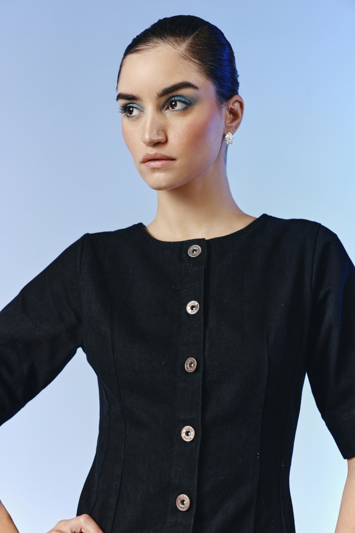 Obsidian Button Midi Dress - quietBold