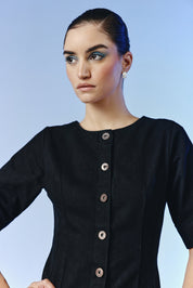 Obsidian Button Midi Dress - quietBold