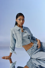 Prime Cropped Denim Jacket - quietBold