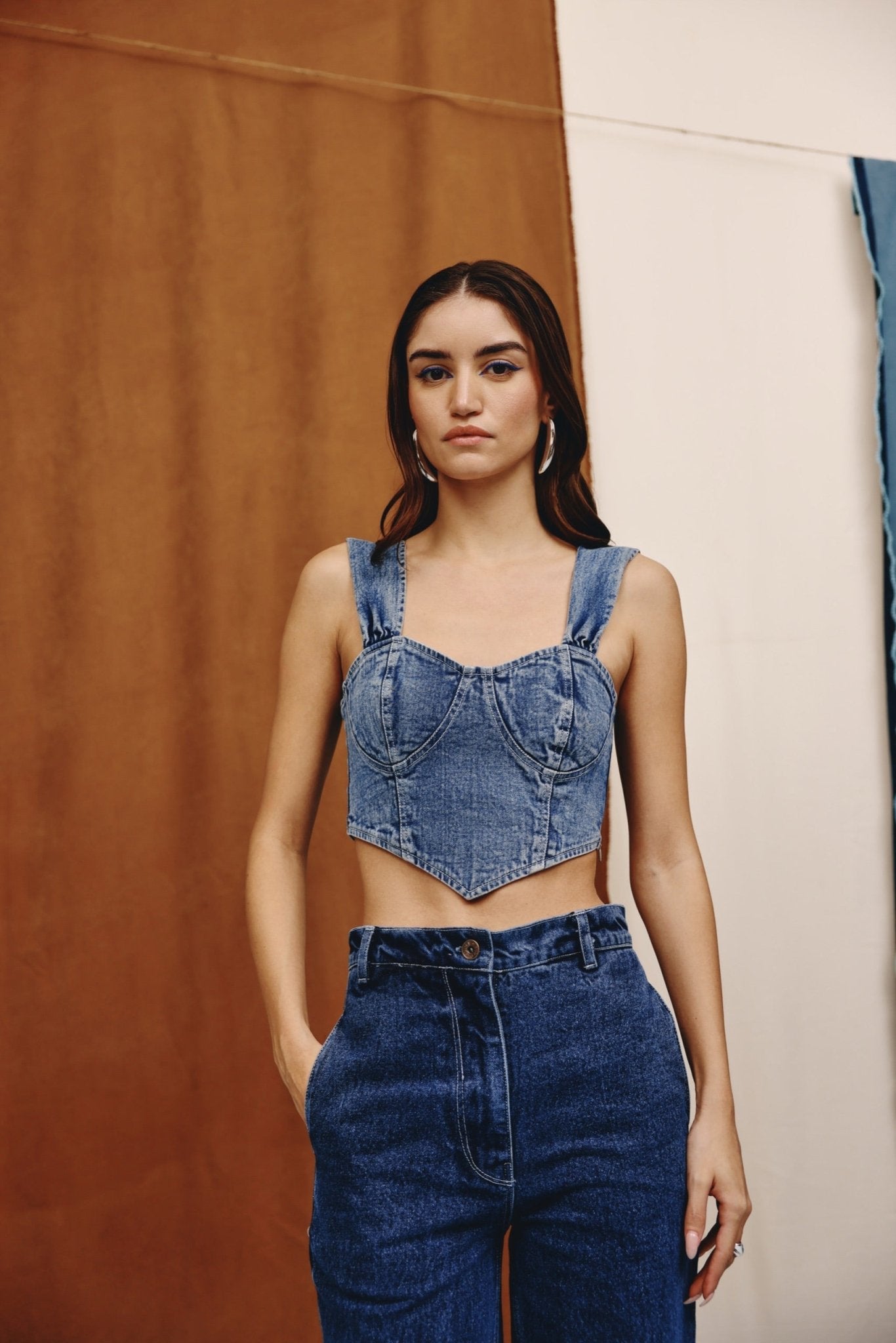 Sable Denim Bustier - quietBold