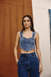 Sable Denim Bustier - quietBold