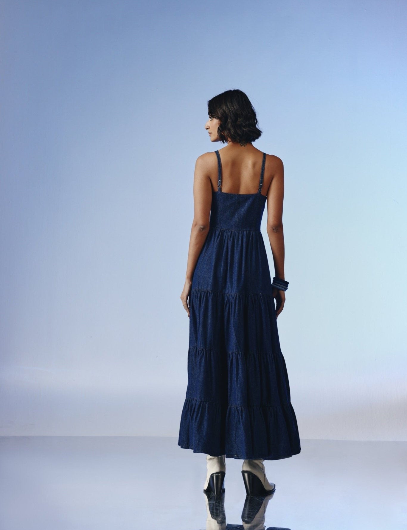 Seraphina Denim Maxi Dress - quietBold