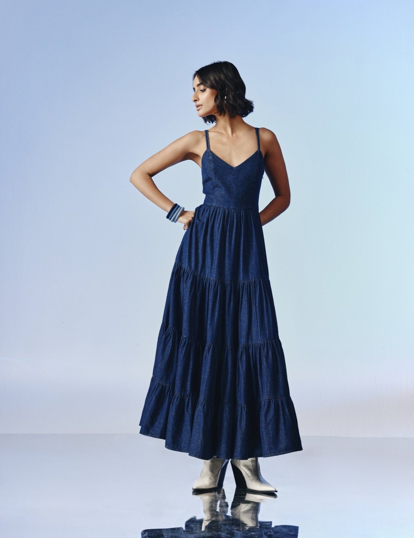 Seraphina Denim Maxi Dress - quietBold