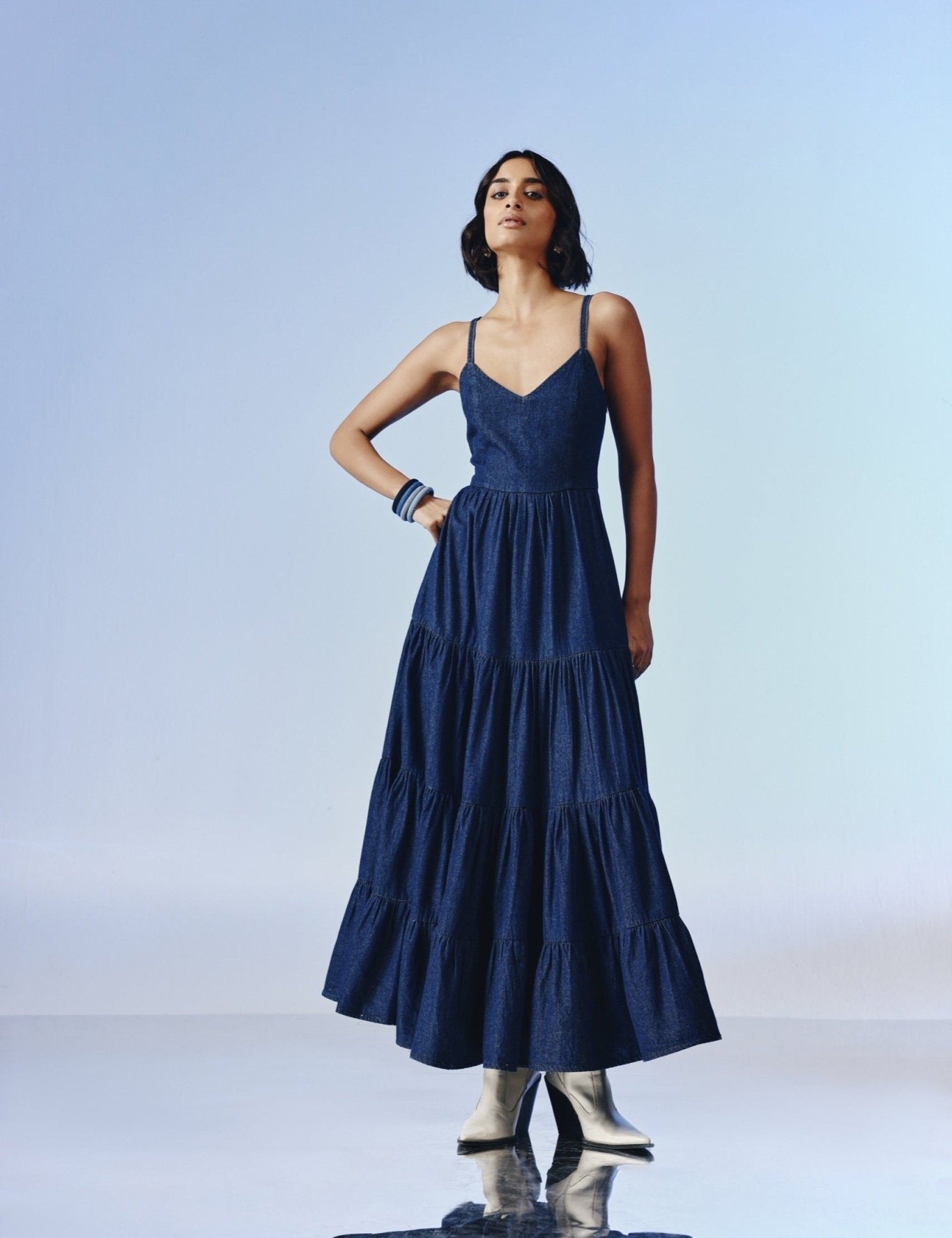 Seraphina Denim Maxi Dress - quietBold