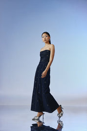 Vanta Studded Denim Maxi Skirt - quietBold